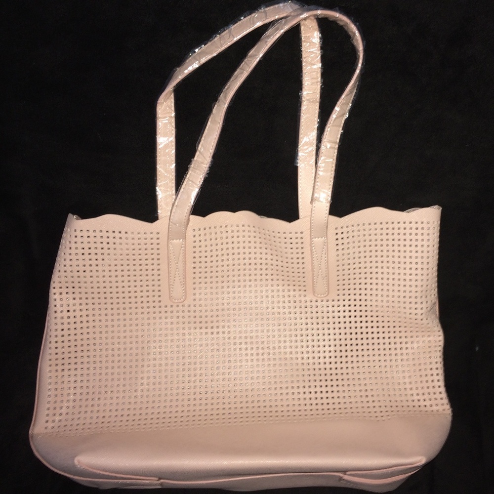 NEIMAN MARCUS VEGAN PERFORATED BEACH BAG